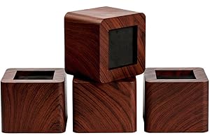 KEIBIKEIDI 3 Inch Bed Risers Heavy Duty Furniture Risers, Lifts Up to 2200 LBs Couch Sofa Desk Table Chair Risers (More Realistic Woody Feel ——Wood Grain), Set of 4