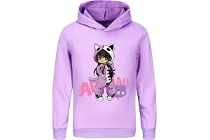 SharkBebe Aphmau bomullshuvtröjor för flickor långärmad tecknad sporttröja för barn mode kläder topp