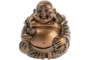 lachineuse - Estatuilla del Buda Sonriente de la Abundancia - Pequeña Estatua de Buda de Bronce de 5 cm - Decoración de Interiores de Feng Shui Chino - Idea de Regalo de Amuleto de la Suerte Chino