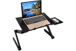 Ideal Swan Support Ordinateur Portable Table de Lit Pliable Support PC Portable Lit Plateau Support de Lecture Inclinable pour Canapé, Livre, Magazine et Petit Déjeuner - Noir