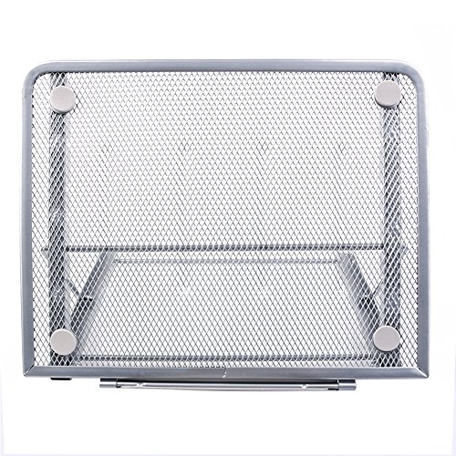 Laptopständer, belüftet, verstellbar, Metall Ineinander Notebook Standplatz, 24x19CM / 9.45×7.48Inch (Silber) - 2
