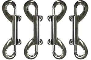 Xihuimay Pack of 4 Double Ended Bolt Snap Hook 3.5" Zinc Alloy Spring Hook Nickel Plated Metal Clips Trigger Chain Clips Multipurpose Hardware Buckle for Horse Tack Dog Leash Garage Use, Black