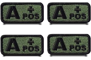 TUYATEZHI 4 Stück Typ A+ positiv Taktisch Grün Lustig Flagge Patch Abnehmbare Aufnäher mit Stickereiverschluss Taktisch Militär Patch Applikation für Kleidung Taschen Weste Jacke Rucksäcke