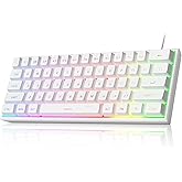 MageGee Mini%60 Oyun Klavyesi, Y&uuml;kseltme RGB Arkadan Aydınlatmalı 61 Anahtar Ultra Kompakt Klavye, TS91 Ergonomik Su Ge&ccedil;irmez
