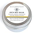 BEES of BRITAIN - 100% Natural Bee Balm - Shea, Cocoa Butter & Beeswax. Repairs, Soothes, Hydrates Sensitive Skin. We Donate 5% of our Profit to Save Bees + Pollinators. 50ml