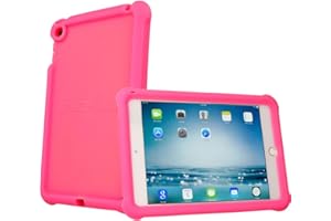 TECHGEAR Coque Bumper pour iPad Mini 5 2019, iPad Mini 4 - Coque de Protection Caoutchouc Résistante aux Chocs avec Bords et Coins Renforcés + Film de Protection [Rose]