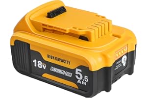 Powarobor DCB184 18 V 5,5 Ah Batería de Repuesto de Ion de Litio de Compatible con Dewalt 18V Herramientas eléctricas