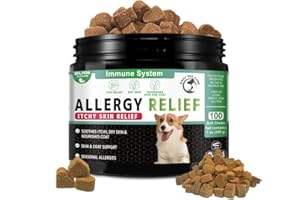 DAILY PET CARE Advanced Itch Relief for Dogs – Stop Scratching, Licking & Hot Spots – Soothe Skin, Paws, Ears – Omega 3, Colostrum – Tasty Allergy Chews for Small, Medium, Large Dogs