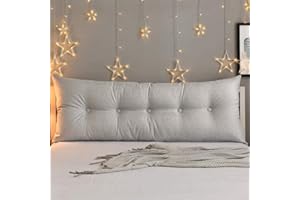 CHENGH Linen Cotton Cushion Headboard Bed Cushion For Headboard And Reading Bedside Cushion Sofa Cushion Long Pillow For Bed Headboard,Gray-150x60x20cm