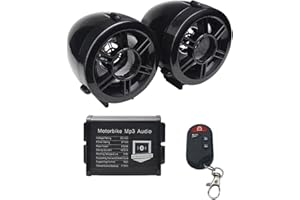 NUYHGTR Sistema audio per moto, altoparlanti impermeabili per moto, altoparlanti stereo da 10,2 cm, amplificatore AUX MP3 integrato classe D da 300 Watt, adatto per manubri da 1 a 1,25 pollici