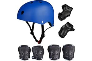 ‎SELFLOVE Skateboard/Skate Protektoren Set mit Helmet - Skate Helmet Knie Pads Elbow Pads mit Handgelenkschoner für Skate Skateboard Roller Skate BMX Bike und Anderen Extreme Sports