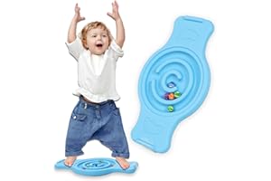 YULEYU Maze Balance Board for Kids, Plastic Wobble Rocker Balance Board with 5 Balls, Load 220lb Balance Game, Toddler Balancing Exercise Equipment Game
