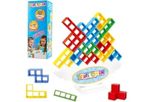 FENGQ Giocattoli impilabili in equilibrio, 32pcs di blocchi russi, gioco Tetra Tower, gioco Tetris, giocattolo impilabile in equilibrio, gioco impilabile per bambini adulti ragazzi ragazze 3+ anni