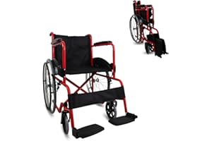 Mobiclinic®, Fauteuil roulant pliable, Auto-propulsé, Chaise roulante, Alcazaba, Assise 46 cm, Système de franchissement des bordures, Repose-pieds rabattables, Anti-crevaison, Frein sur les roues