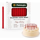 Petekoğlu Kırmızı Balmumu Mum El Yapımı K&uuml;&ccedil;&uuml;k Boy Doğum G&uuml;n&uuml; ve Pasta Mumu 12'li 6,5 cm
