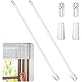 Midyrrg 2pcs 17 Inch Venetian Blind Wand Clear for Blind Curtain Opener,Vertical Blind Wand Replacement Parts Kit with Hook and Grip,Acrylic Window Blinds Pull Wand,Curtain Pull Rods