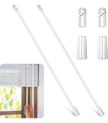 TENDAGGIMANIA Tiratenda Trasparente Frustino per Tende da Interno - Asta Apri Tenda in Plexiglas con gancio - Lunghezza 125 CM - Frusta Scorritenda per Tende a Pannelli e Tende su Binari