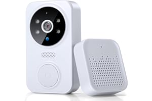 Umelee Ring Video Doorbell Wireless, WiFi Video Doorbell, Video Doorbell Camera with Chime & Cloud Storage, Smart Video Door Bell Battery-powered, 2-Way Audio (White)