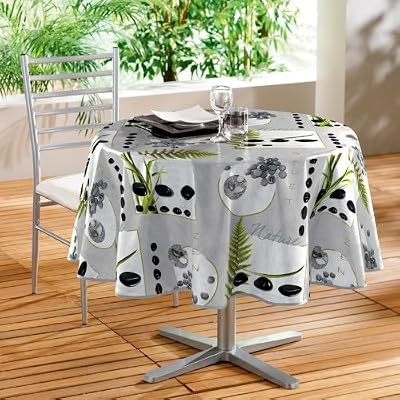 DecorLine Nappe PVC ronde Photoprint Jardin Zen 160 cm