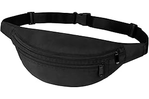 Ryaco Bum Bag Doggy Bag Waist Pack for Men Women Unisex Water Resistant Fanny Pack 3 Pockets Workout Pouch with Adjustable Strap for Fitness/Dog Walking/Execise/Hiking/Climbing/Outdoor Sports