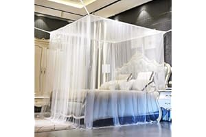 Funmo - rechteckiger Mückennetz, Reise Moskitonetz Hochwertig, einfache Anbringung, für Camping, zu Hause, Garten,Keine Chemikalien (Weiß)