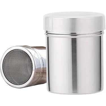 Lot De 2 Saupoudreuses En Inox - Pour Sucre Glace, Cacao, épices - Avec Couvercle Anti-humidité