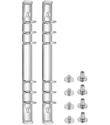 PATIKIL A6 6-Hole Ring Binder Mechanisms - 2 Set Metal Binder Spines Replacement For Planners & Notebooks