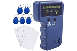 TO BE SECOND JASAG Upgraded 125KHz Access Control Cards Duplicator, Handheld RFID Reader Writer Copier, 125KHz EM4100 Card Cloner, with 10pcs Writable EM4305 T5577 Key Cards, NOT for 13.56MHz, Blue