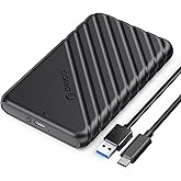 Festplattengehäuse 2,5 Zoll, ORICO 6Gbps USB C 3.1 Gen 1 Festplatten Gehäuse für 9.5mm 7mm 2.5 Zoll SATA SSD HDD, UASP Trim u
