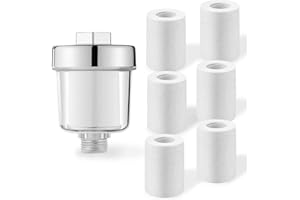 Filtr prysznicowy DBALL Anti wapienny z 6 pogrubionymi wkładami filtrującymi skutecznie filtruje zanieczyszczenia w wodzie, do kranów lub prysznica