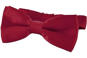 DonDon Edle Kinder Jungen Fliege gebunden und längenverstellbar 9 x 4,5 cm glänzend in Seiden Look