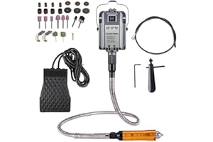 SEABABYHOUSE 1200W Outil Rotatif De Meuleuse à Arbre Flexible Sculpteur électrique, Rotation Avant Et Inversée, Kit De Réparation De Bijoux Travail Métaux, Arbre Flexible En Métal, Avec Arbre Intérieur De Rechange