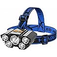 SUPER TOY 3-in-1 Rechargeable Headlamp LED Head Torch Flash Light Waterproof Adjustable for Cycling, Camping, Hiking