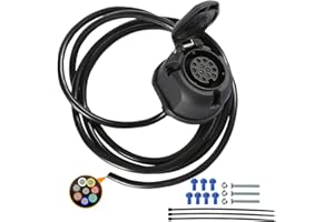 ‎AOHEWEI AOHEWEI 13 Polig Steckdose Satz Anhängerkupplung 13 Wege Lleuchte Anschlüsse Kabelbaum mit 2M 8 Adriges Kabel Elektrik-Adapter für Anhänger oder LKW Wohnwagen