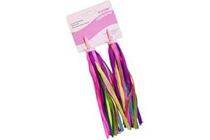 NIKTULE 2 Paires serpentins colorés en Polyester pour Enfants - Facile à Fixer sur Le Guidon du vélo - Accessoire vélo pour Enfant pour Fille