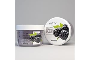 Zenix Face & Body Scrub 275ml | Hautreinigendes Peeling für Gesicht und Körper | entfernt abgestorbene Zellen | klärt Talg | pflegt die Haut | Spendet der Haut Feuchtigkeit - (Blackberry)