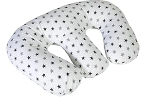 Cuddles Collection Twin Nursing Pillow Breast feeding Support 4 in 1 Pillow - Silver Twinkle