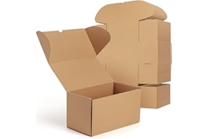 EYMPEU 20 Stück 28 x 15,3 x 15,3cm Braune Versandkarton, Kartons für kleine Gegenstände, Spielzeug, Schreibwaren und Weihnachtspäckchen