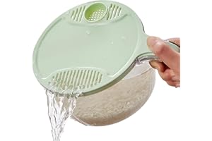 woyufen Rice Washer Strainer Colander Strainer Washing Bowl Vegetable/Rice Washer Strainer Drain Basin Detachable Fruits Colanders