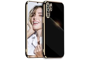 POUHYE Funda para Huawei P30 Pro Carcasa Silicona, Protección Cámara Ultra Fina Galvanizado Suave TPU Bumper Resistente Antigolpes Móvil Case para Huawei P30 Pro Negro