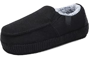 ONCAI Zapatillas de Casa Hombre sarga de algodón Pantuflas de Fieltro Cerradas Atrás de Pana Invierno Zapatos Yoga Mat Suela Antideslizante Goma Interior y Exterior Talla 40-48