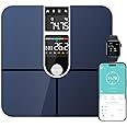 Healthkeep Body Fat Scale with Dual VA Displays and ITO Technology, 16 Body Datas with Heart Rate, Smart Weight Scale Compatible with iOS & Android, Max 400lb/180kg, Sliver
