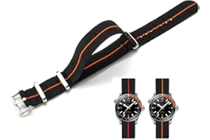 Niziruoup Uhrenarmbänder Elastisches Nylon Französischer Fallschirm NATO Nylon Einteiliges Militärersatzband für Männer Frauen Gebürsteter Edelstahl Schnalle Uhrenarmband 18mm 20mm 22mm