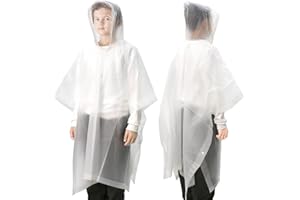 ANYOO Poncho de Pluie Imperméable pour Enfants Garçons Filles, Lot de 2 Capes de pluie Léger en PEVA avec Capuche à Cordon de Serrage pour Taille Enfants 100-150 cm