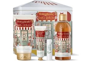 Bottega Verde - Cofanetto Regalo Dolce Felicità, con Bagnodoccia 250 ml, Latte Corpo 150 ml, Crema Mani 30 ml, Balsamo Labbra, Fragranze di Nocciola e Caramello Salato