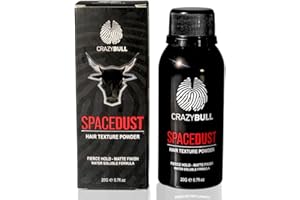 CRAZYBULL Hair Styling Texturizing Powder - Strong Hold & Natural Matte Finish Hair Volumizer & Styling Powder for All Hair Types - Space Dust Volumizing - Hair Styling Products by Crazy Bull - 20 grams