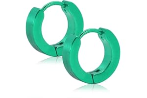 TUMUNDO 2 Créoles en Acier Huggies Clous d'Oreille Boucle Femmes Hommes Enfants Bijoux Acier Chirurgical Petite ou Grande