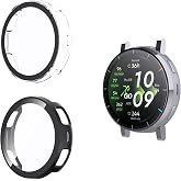 Natbok 2 Pieces Case with Tempered Glass Screen Protector for Amazfit Active 3/3 Premium 45 mm, Hard PC Anti-Scratch Anti-Sho