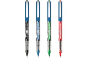 uni-ball Eye Ocean Care UB-150ROP długopisy kulkowe, końcówka mikro 0,5 mm, pisanie, rysowanie, sztuka, rzemiosło i kolorowanie, odporne na blaknięcie i wodę, 4 sztuki, czarne, niebieskie, zielone i