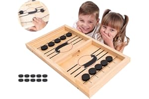 HOWADE Fast Sling Puck Spiel, Schleuder Hockey Spiel Spielzeug,Tischhockey-Brettspiel,Desktop Sport Battle Spiel, 2-in-1 tragbares Fast Sling Puck Gewinner Brettspiel für Eltern-Kind-Familienspaß